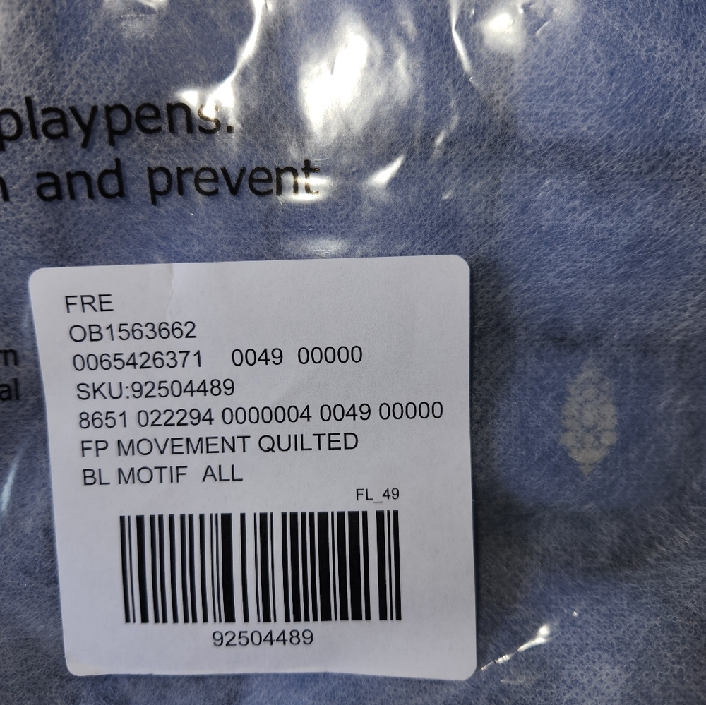 FP Movement Blueberry Quilted Carryall Shoulder Bag Tote Free People Hobo Blue - Picture 12 of 12